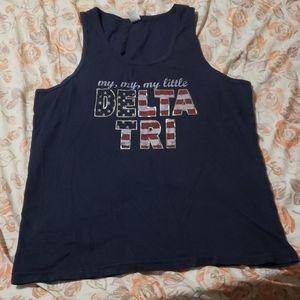 Tri Delta Bid Day T-shirt with American flag print